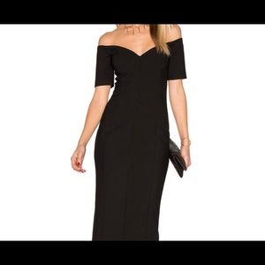 Cinq à Sept off the shoulder black dress